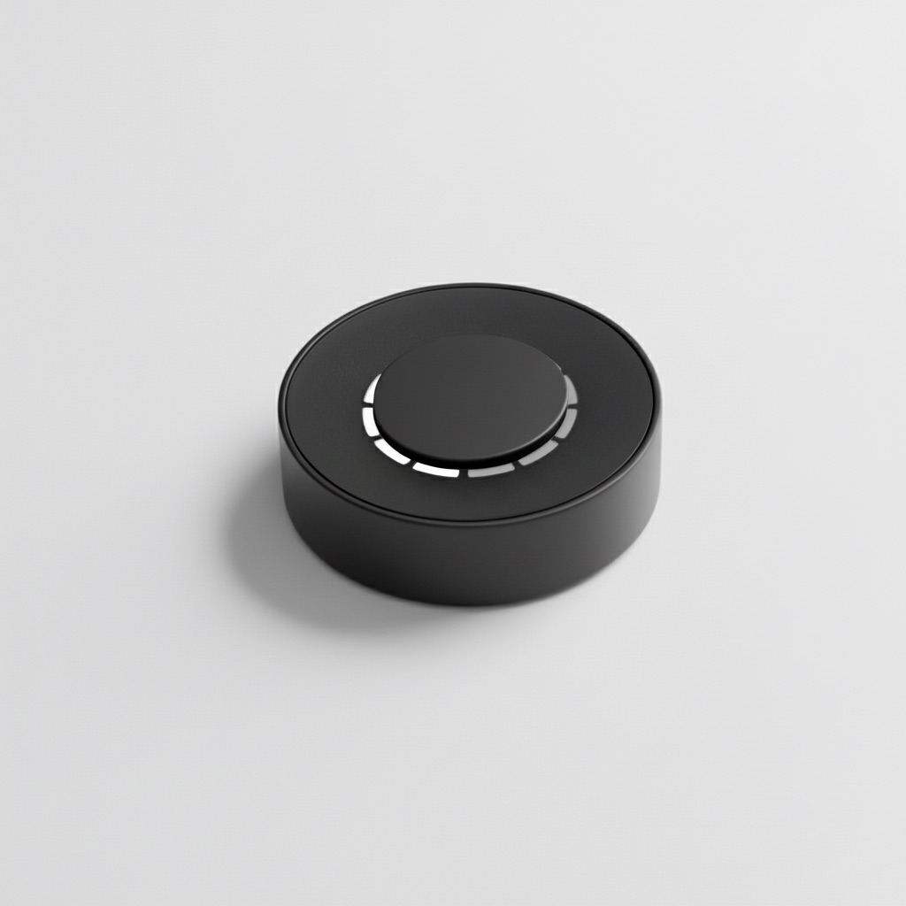 A matte-black Flic Twist on a clean studio surface — twelve clock-position selector triggers in a rotary dial.