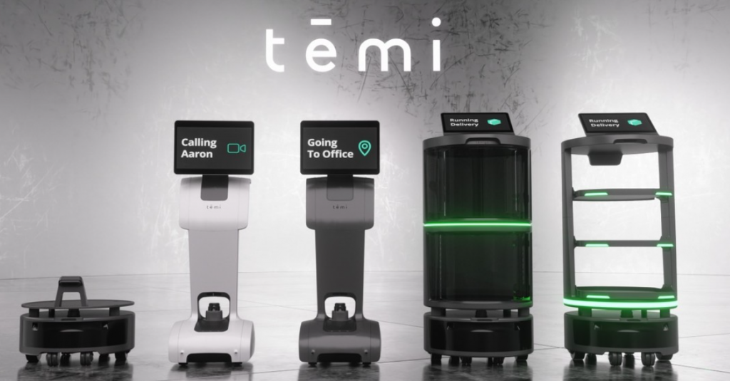 A Temi service robot deployed in a public space.
